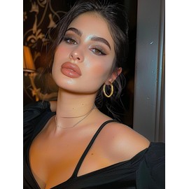 LYLYMIMI Gold Hoop Earrings Cubic Zirconia Inlaid for Women Vintage Statement Earrings Trendy Jewelry 40MM