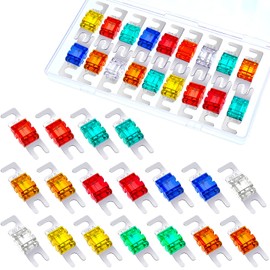 Frienda 18 Pcs Mini ANL Fuse Plated Pack Car Audio Fuses Holder kit for Automotive Marine Audio Video Electronic System(20A, 30A, 40A, 50A, 60A, 80A, 100A, 125A, 150A)