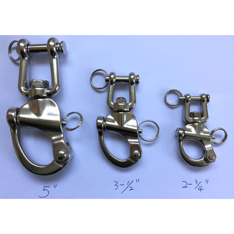 Jaw Swivel Eye Shackle Marine Grade Stainless Steel 316,Silver Tone