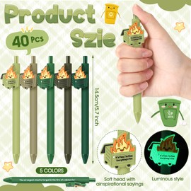 Sayglossy 40 Pcs Christmas Dumpster Fire Gifts Funny Ballpoint Pens Inspirational Black Ink Pens Employee Emotional Support Appreciation Gifts Bulk for Employee Staff Team Christmas Holiday Supplies