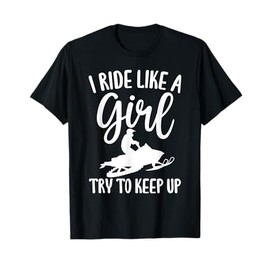 Funny Snowmobile Art For Women Girls Snowmobiling Snowmobile T-Shirt