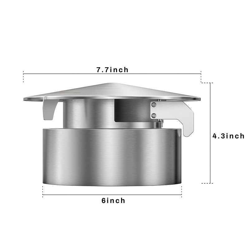 Skyflame Stainless Steel Grill Vented Chimney Top Cap Compatible with