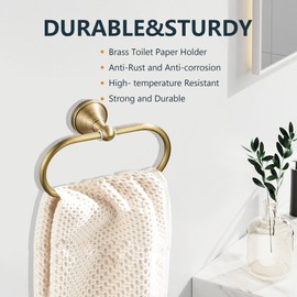 Oval Brass Towel Ring, Bronze Towel Racks, Antique Brass Hanger Hand Towel Holder for Bathroom Kitchen Accessories Wall Mounted