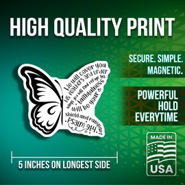 Psalm 91 4 Magnets - Inspirational Bible Verse - Christian Home Decor- 2 Pack - Made in USA - PLDFMAG3583