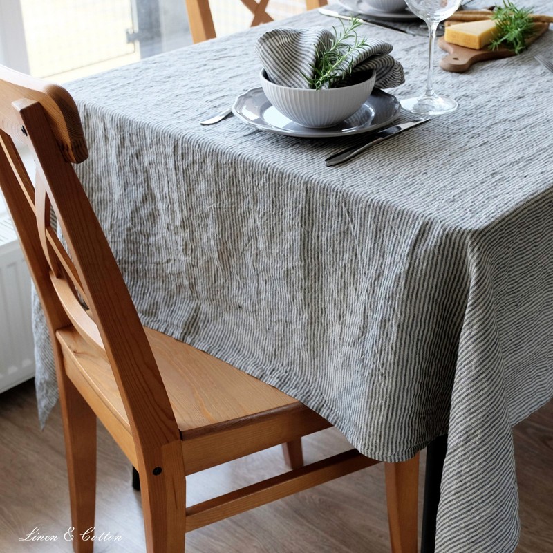 Linen & Cotton Luxury Stonewashed Tablecloth BJORN, 100% Linen -