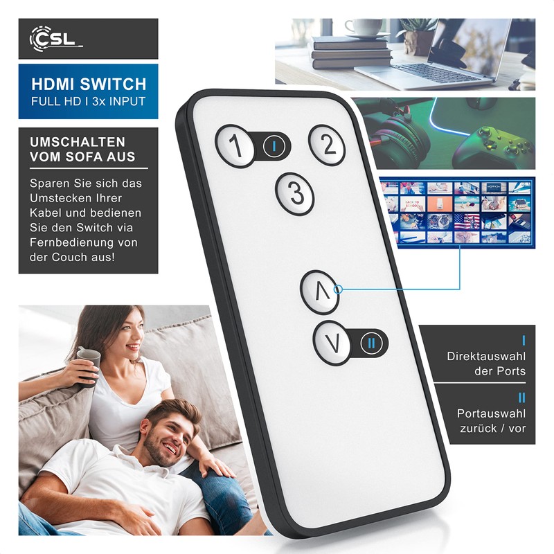 Dummy HDMI Switch includes Remote Control