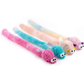 Chiwava 4 Paquetes de 15 Pulgadas de Largo Suave Felpa Gatos Juguetes Ratones con Sonido de Campana, pequeño Mouse de Actividad Interactivo