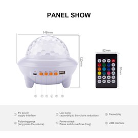 GRIFEMA GD1002-2 Star Light Projector, Sensory Night Lights Kids for Bedroom, with Romote Control, White