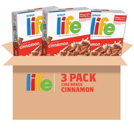 Life Multigrain Breakfast Cereal, Cinnamon, 13 Ounce (Pack of 3)