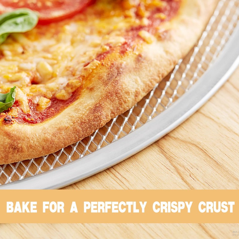 LRui Pizza Screen,16 Inch,12 Pack,Seamless Aluminum Pizza Pan With Holes.