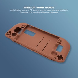 Full Protective Case for Steam Deck, Kickstand Case Shockproof Non-Slip Anti Collision Accessories Skin for Steam Deck (Coffee Brown)