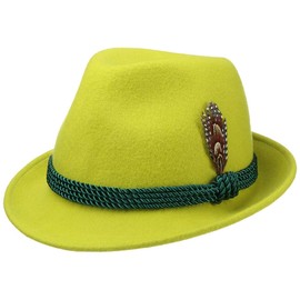 Hutshopping Traditional Almhut Wool Felt Women's Trilby Hat - Green, size: 56-58