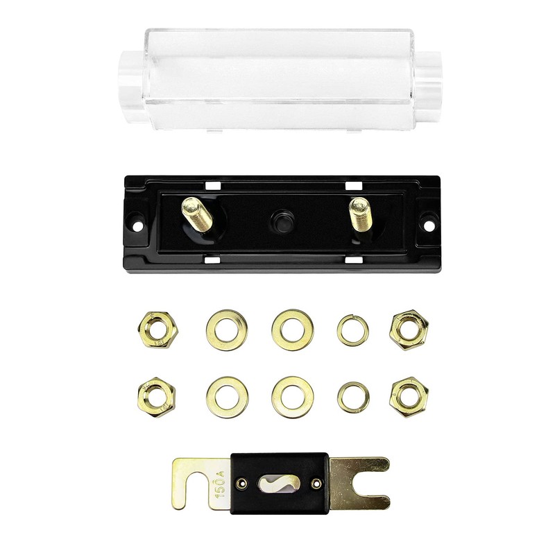 QWORK® ANL Fuse Holder 0/2/4 Gauge with 150 Amp ANL