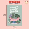 PEONYNFOX Wishing You A Succulent Birthday Card for Cactus Lovers