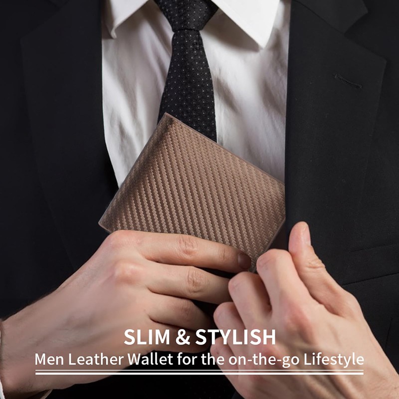 Wallet for Men RFID Blocking Slim Front Pocket Wallets Bifold