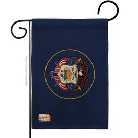 Ornament Collection G191545-DB Utah Burlap Americana States Impressions Decorative Vertical 13" x 18.5" Double Sided Garden Flag
