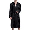 Previn Men's Satin Kimono Robe Long Spa Bathrobes Luxurious Silk
