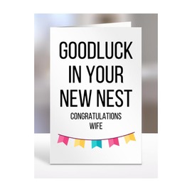 New Home Card For Wife, House Warming Gifts, Moving In, House Gifts for Women, Men, Goodluck in your new nest, Congratulations, Presents, him, her, A5-186_219