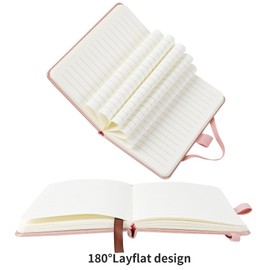 Animusphere 2Pack Pocket Notebook Small Notebook Journal Notebook 4 inches x 5.7 inches 200 Pages Leather Cover With Pen Holder Page Marker Ribbons (Rose Gold)