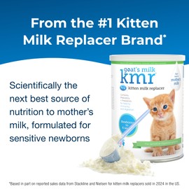 PetAg Goat’s Milk KMR Kitten Milk Replacer Powder - 12 oz - Powdered Kitten Formula with Prebiotics, Probiotics & Vitamins for Kittens Newborn to Six Weeks Old - Easy to Digest