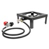 8000W Camping Single Burner Stove, Adjustable 0-20Psi Regulator Hose,9.84'' Portable