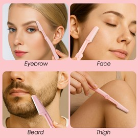 Dermaplaning Tool (3 Count) – Easy to Use Dermaplaning Razor for Face – Precision Facial Razor for Eyebrows, Eyebrow Trimmer and Face Shaver, Facial Hair Removal for Women and Men