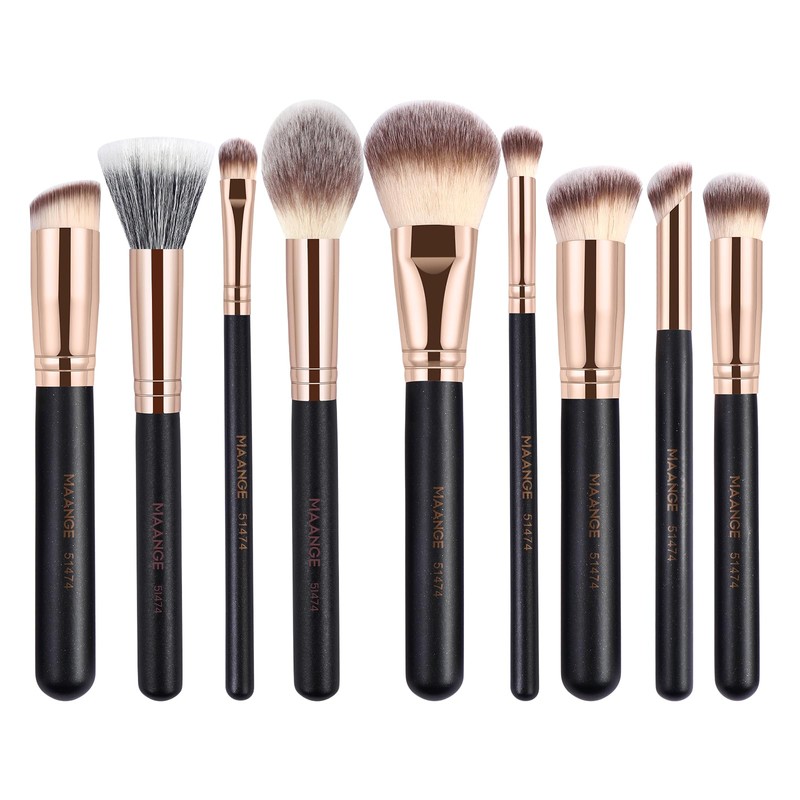MAANGE 9PCS Brochas de Maquillaje Profesional Set de Brochas para