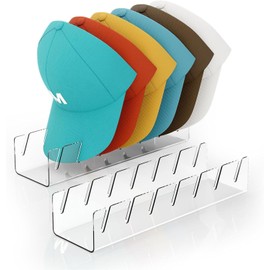 Hat Stand for Baseball Caps Display and Organizer,No Install Acrylic Hat Holder for Baseball Cap,Hat Racks Storage Organizer for Bedroom, Closet, Dresser, 2 Pack