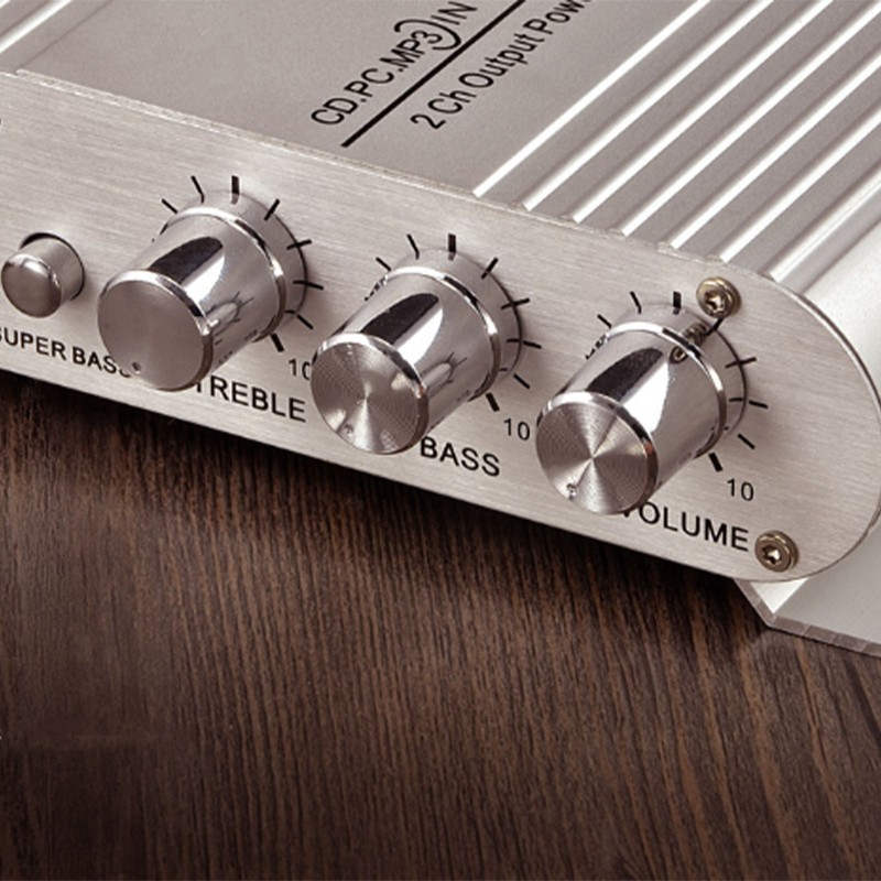 Car Power Amplifier Digital Stereo Audio Amp Treble Bass Volume