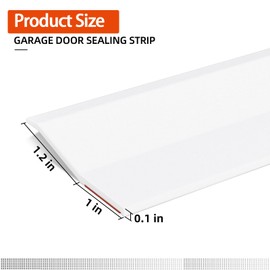 Elvone Garage Door Seal Top and Sides, 40 FT Universal TPE Weather Stripping Trim Weatherproofing Seal with Nails and Lids in White