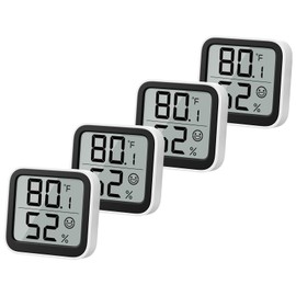 NOKLEAD Thermometer Humidity Meter Inside Mini Hygrometer Monitor Room Temperature Measuring Device with Face Icon Comfort Indicator ℃/℉ Switch for Baby Room Greenhouse Office Living Room (4)