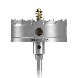 TCT Hole Saw Set, 3-1/2"(90mm) Heavy Duty Tungsten Carbide Tipped Hole Cutters for Stainless Steel Mild Steel Copper Iron Brass Plastic and More, with Titanium-Plated Pilot Drill Bits