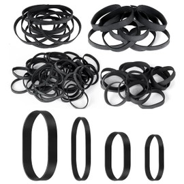 Rubber Bands, Pack of 80 Large Rubber Bands, 4 Sizes, Wide Tactical Rubber Bands, Reusable Household Rubber Ring for Office, Household, School Supplies (Black)