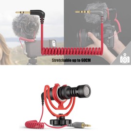 Tobysome 3.5mm TRS to TRRS Adapter Cable Wires, Lavalier Microphone Patch Cable for Rode SC7,Wireless GO, TRS Microphone Cords Spring Type Connected to Phones,Tablets,ipads