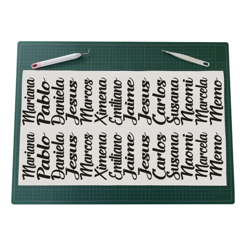 Stickers Calcas De Vinil Nombres Para Vaso 4x11cm - 15pzs