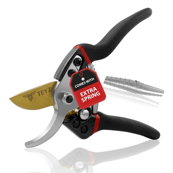 TEYZ secateurs, Titanium Bypass secateurs & Pruning Scissors, Garden secateurs,