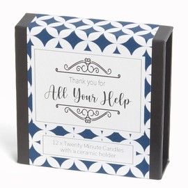 Cotton & Grey "Thank You for All Your Help - A Little Box of Relaxation" Kerzen aus reinem Bienenwachs und Keramikhalter für Entspannung, Meditation und Achtsamkeit