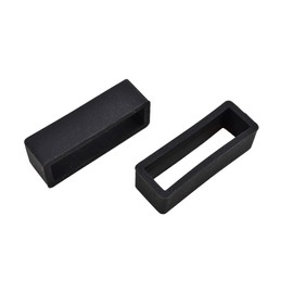 Vintage Time Watches 2 x Black Rubber PVC Watch Strap Keeper Retaining Hoop Loop Ring Retainer Holder 20 22 24mm (22mm)