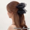 Avance Ribbon Hair Clip Black Black Hair Claw Large Bow