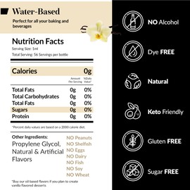 Dolce Flav Vanilla Extract - 8 Ounce Water-Soluble Multipurpose Flavoring Ideal for Baked Goods, Beverages, Coffee, Desserts & Ice Cream - Perfect Kitchen Gift for Holidays