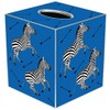 Marye-Kelley TB8495-Zebra Trot on Blue Tissue Box Cover