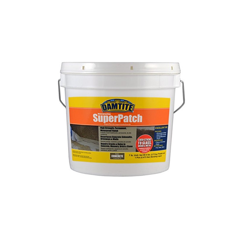 Damtite 04072 Concrete Super Patch Repair, 7 lb. Pail