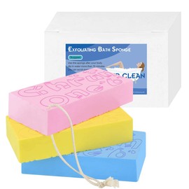 3PCS Exfoliating Bath Sponge, Asian Bath Sponge for Shower, Korean Moisturizer and Exfoliator Body Sponge, Japanese Spa Cellulite Massager Dead Skin Sponge Remover for Body