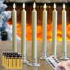 Set of 6 Flameless Ivory Wax Windows Candles with 12