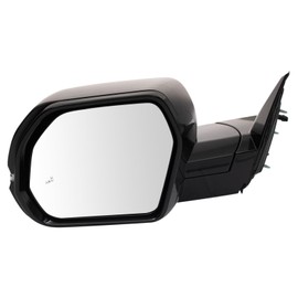 TRQ Left Mirror Manual Folding with Housing Turn Signal with Textured Black Cover Drivers Side Compatible with 2022-2024 Toyota Tundra TO1320433