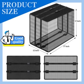 XJWWHZ Window Air Conditioner Covers for Outside, Black Mesh Ac Unit Covers Outdoor, Ac Cover for Protect Against Dust, Leaves(17Wx12Dx13H)