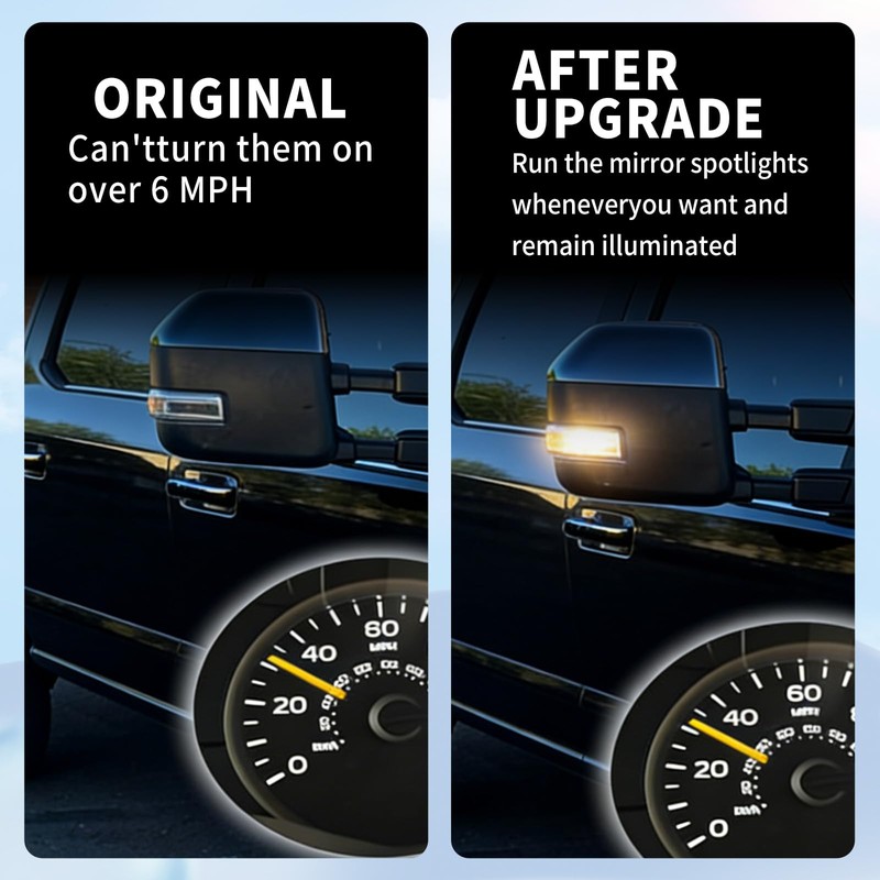 Mirror Spot Lights Speed Override Mod Harness for Ford F-150