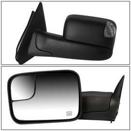 DNA motoring TWM-012-T888-BK-SM Pair of Towing Side Mirrors, Driver and Passenger Sides,Black / Smoke