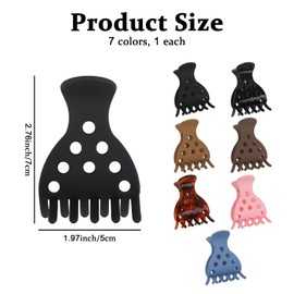 ASUNFO 7 Pcs Root Lifting Hair Clips for Volume Hair Styling Accessories Volumizing Claw Clamps for Women Curly Hair 7 Colors