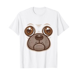 Cute And Funny Pug Mug Puppy Dog Face Cartoon Character T-Shirt